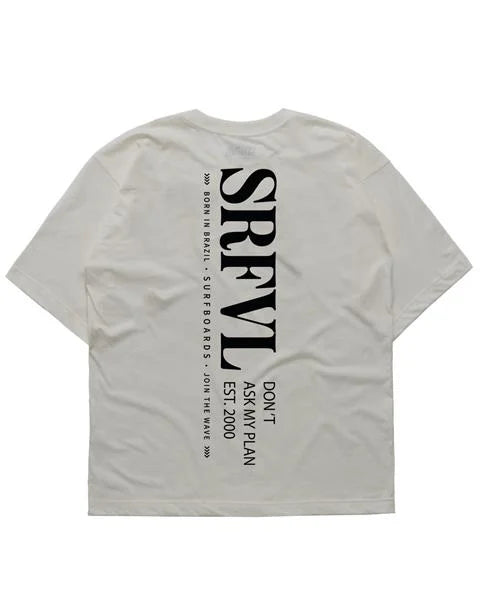 CAMISETA OVERSIZED SURFAVEL Basica Vertical Serif (Off White)