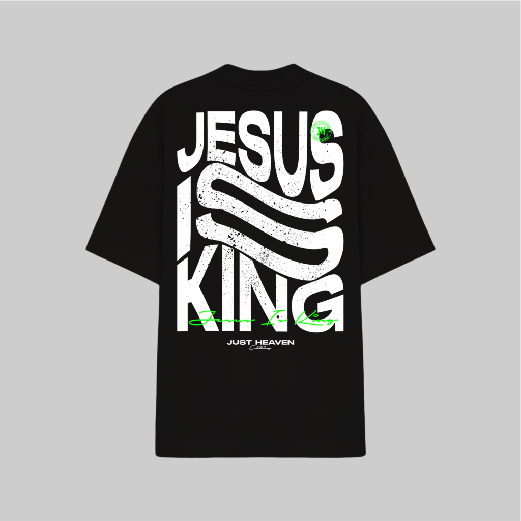 T-shirt Oversized Jesus Is King Preto