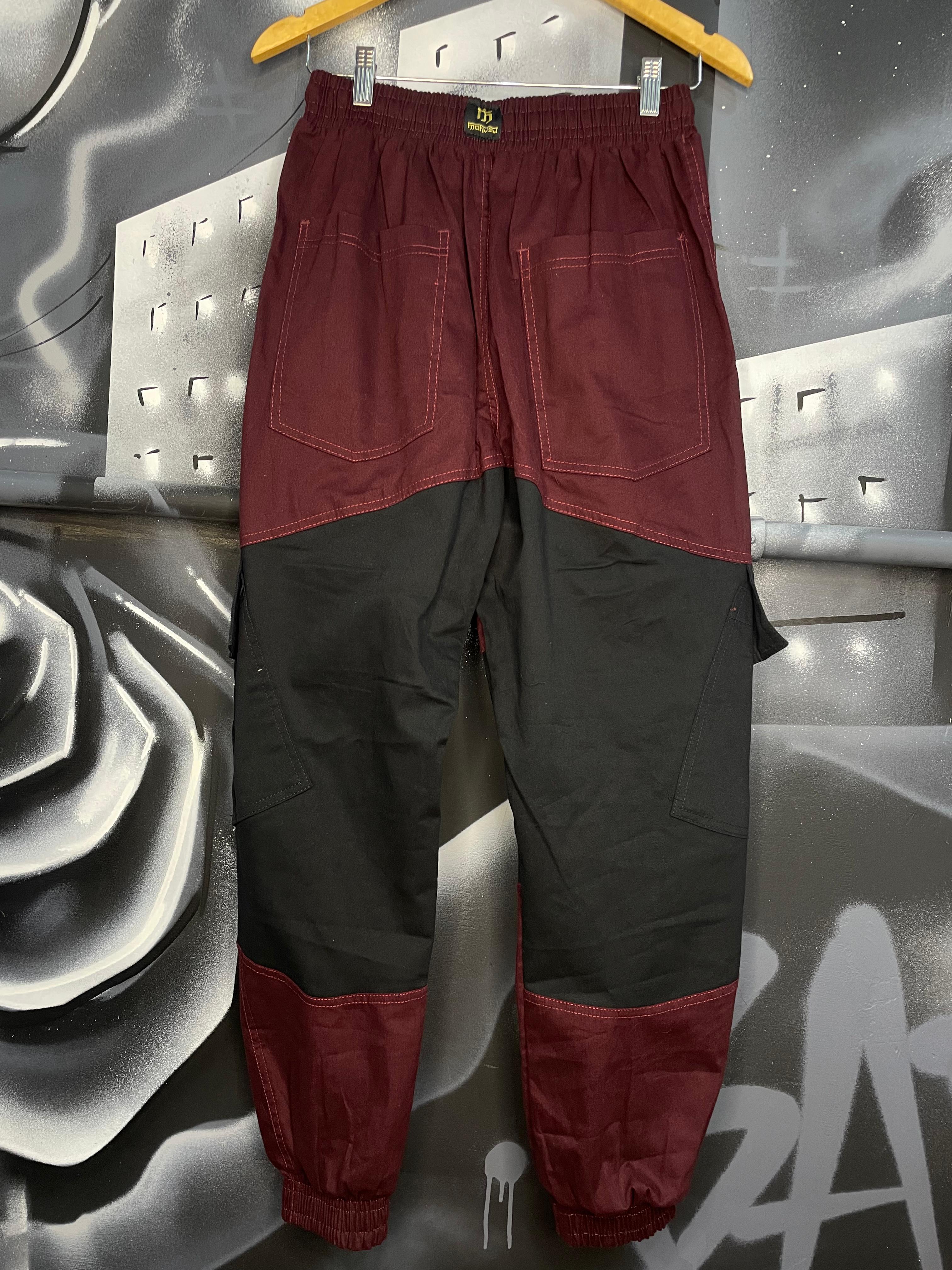 Calça Jogger Mafiusu Diagonal /Preta - Roxo+Preto