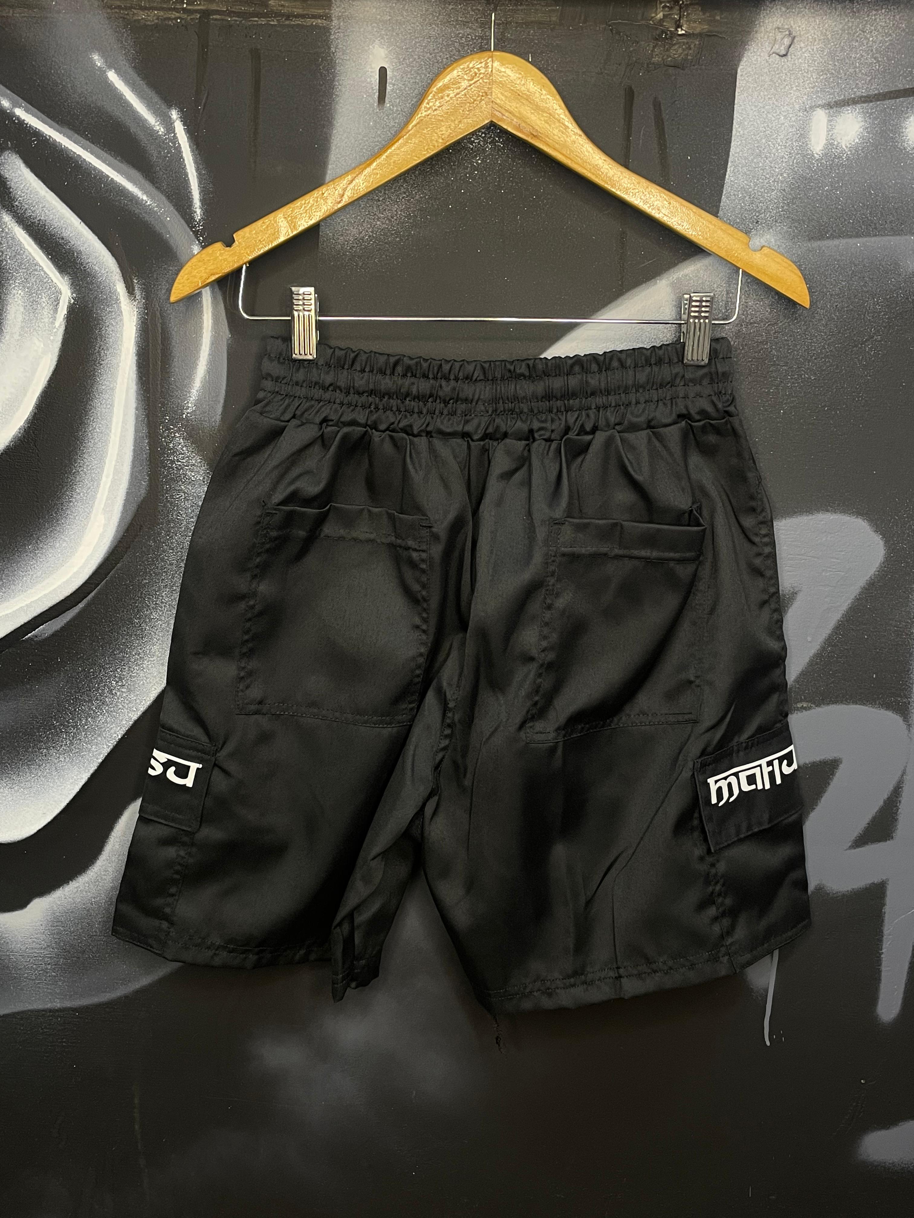 Shorts Mafiusu Cargo Estampa Preto Sarja